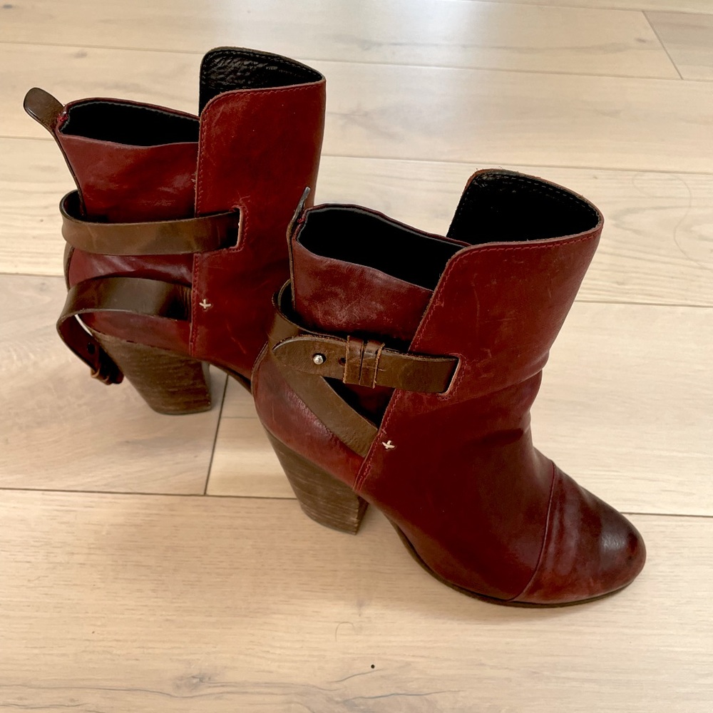 RAG & BONE Harrow burgundy red leather